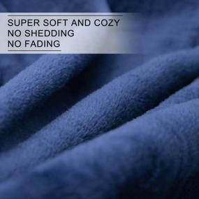 img 1 attached to High-Density Velvet Blanket 60" X 80" For Couch | Silky Soft Twin Throw | Premium Cozy Fleece And Lightweight All Season Navy Blue Blanket