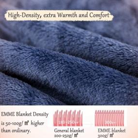 img 3 attached to High-Density Velvet Blanket 60" X 80" For Couch | Silky Soft Twin Throw | Premium Cozy Fleece And Lightweight All Season Navy Blue Blanket