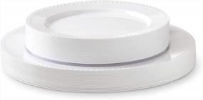 img 1 attached to Upgrade Your Table Setting With Mozaik'S Premium Pearl Plastic Plate Set - 40 Pieces