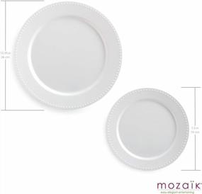 img 2 attached to Обновите сервировку стола с помощью набора пластиковых тарелок Mozaik'S Premium Pearl - 40 штук