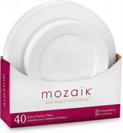 upgrade your table setting with mozaik's premium pearl plastic plate set - 40 pieces logo