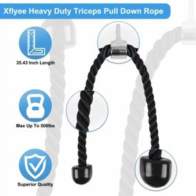 img 3 attached to Улучшите свои тренировки с помощью Xflyee Tricep Rope Set - идеально подходит для подтягиваний, подъемов на бицепс и многого другого!