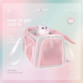 img 3 attached to Фэнтези розовая сумка-переноска для животных размером М - мягкая и милая для путешествия кошек и щенков!