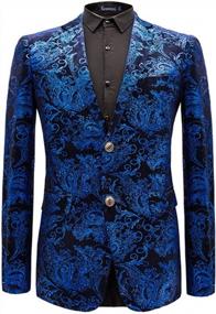 img 4 attached to Lavnis Men'S Floral Suit Jacket - Notched Lapel Tuxedo Blazer Coat | Slim Fit, Two Button