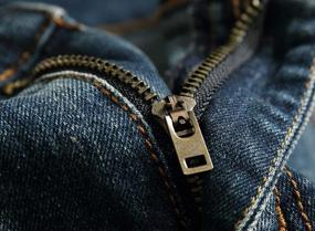 img 1 attached to Джинсы джинсовой ткани пригонки застегнутые молнией людей сорванные для стиля байкера и тонкого прямого комфорта