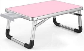img 1 attached to 🛏️ Contempo Views Foldable Laptop Bed Desk Table - Multi-purpose Tray for Coach, Floor & Bed - Ideal for Reading, Writing, Drawing, Computing, Eating (Blue and Green)