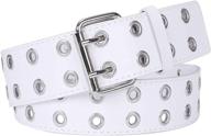 werforu double grommet leather buckle women's accessories at belts logo