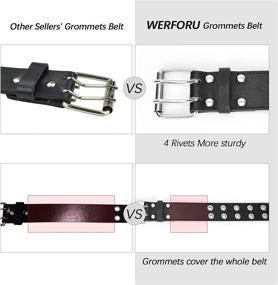 img 1 attached to WERFORU Double Grommet Leather Buckle Women's Accessories at Belts