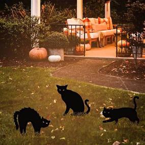 img 2 attached to Add Feline Charm To Your Garden With RESOYE Metal Cat Decorative Stakes - Perfect For Halloween Or Year-Round!