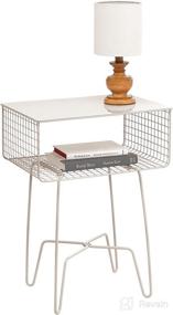 img 4 attached to MDesign Modern Farmhouse Side Table Furniture ~ Accent Furniture