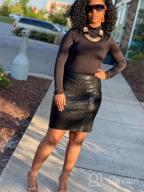 img 1 attached to HLBandage Leather Metallic High Waist Bandage Skirt review by Antonio Baker