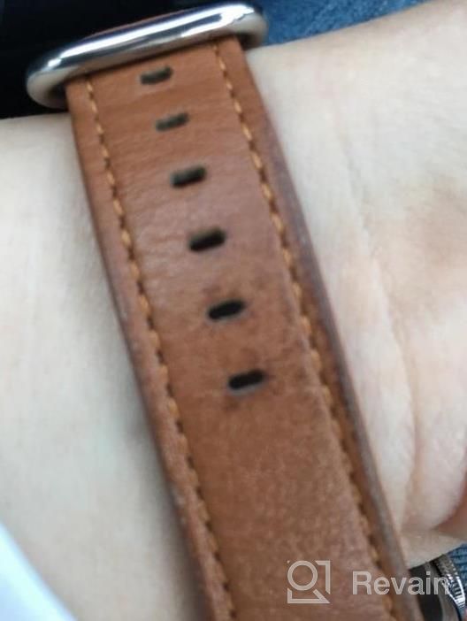 img 1 attached to Upgrade Your IWatch With WFEAGL Top Grain Leather Bands In Many Colors - Compatible With IWatch Series 1-5 (Brown Band+Silver Adapter, 38Mm 40Mm) review by Eric Smalley