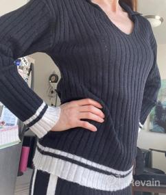 img 4 attached to Женский трикотажный спортивный костюм Fixmatti — модный комплект из свитера с длинным рукавом и шорт, создающий уют и шик