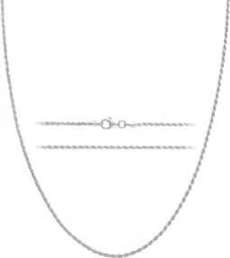 img 4 attached to 925 Sterling Silver KISPER Diamond Cut Rope Chain Necklace - Dainty, Thin Jewelry For Women & Men With Lobster Clasp - Made In Italy