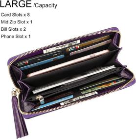 img 3 attached to PIJUSHI Leather Wallets Wristlet Black Women's Handbags & Wallets : Wallets