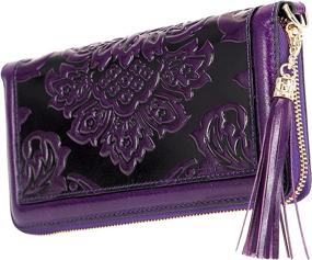 img 2 attached to PIJUSHI Leather Wallets Wristlet Black Women's Handbags & Wallets : Wallets