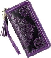 pijushi leather wallets wristlet black women's handbags & wallets : wallets logo