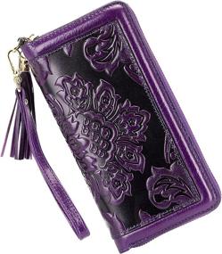 img 4 attached to PIJUSHI Leather Wallets Wristlet Black Women's Handbags & Wallets : Wallets