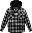 men's long sleeve sherpa lined plaid flannel hooded shirt jacket by wenven logo