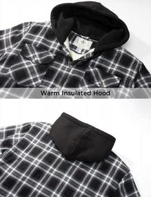 img 1 attached to Men'S Long Sleeve Sherpa Lined Plaid Flannel Hooded Shirt Jacket By WenVen