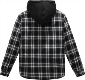 img 3 attached to Men'S Long Sleeve Sherpa Lined Plaid Flannel Hooded Shirt Jacket By WenVen
