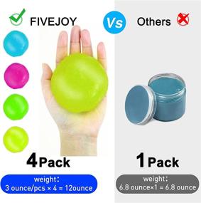 img 1 attached to 🚗 FiveJoy Car Cleaning Gels - 4-Pack Universal Auto Detailing Tools for Car Interior, Keyboard, Air Vents, Camera, Printers, Calculator - 320g (3oz/pcs)