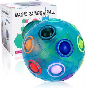 img 4 attached to Испытайте бесконечное веселье с Vdealen Magic Rainbow Puzzle Ball - идеальной игрушкой-головоломкой для всех возрастов!