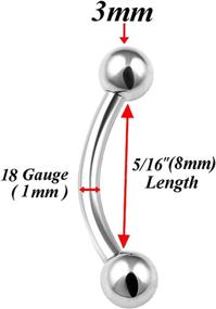 img 2 attached to 18G Barbell Surgical Eyebrow Cartilage