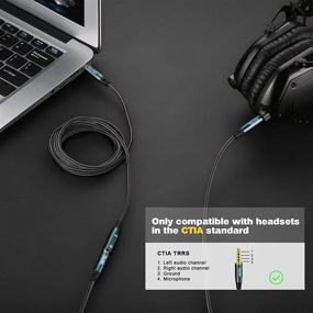 img 1 attached to 🎧 8FT/2.4M SOLMIMI Headphone Extension Cable, 3.5mm TRRS 4 Pole Male to Female Extension Cable with Microphone Stereo Audio for Phones, Gaming Headsets, TV, Laptop, PC, Car Audio, Speakers, MP3