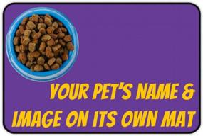 img 3 attached to Personalized Large Dog Food Mats (12”X18”) With Photo, Name, And Picture- Custom Food And Water Bowl Placemat For Dogs And Cats