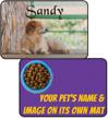 personalized large dog food mats (12”x18”) with photo, name, and picture- custom food and water bowl placemat for dogs and cats logo