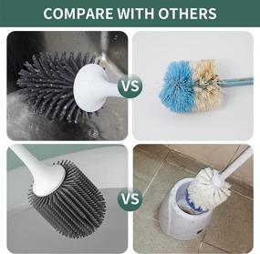 img 1 attached to 🚽 Hibbent 3 Pack Toilet Brush with Ventilated Drying Holder: Ultimate Bathroom Cleaning Solution - Sturdy, Silicone Bowl Brush Kit for Floor Standing & Wall Mounted Without Drilling