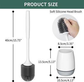 img 3 attached to 🚽 Hibbent 3 Pack Toilet Brush with Ventilated Drying Holder: Ultimate Bathroom Cleaning Solution - Sturdy, Silicone Bowl Brush Kit for Floor Standing & Wall Mounted Without Drilling