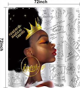 img 1 attached to African American Woman Shower Curtain 72" X 72" - Motivational Queen Black Girl Fabric Cloth Bathroom Decor Modern Cute Long