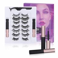 jpnk reusable magnetic eyelashes set with 7 pairs of natural look 5d lashes, strong magnets, tweezers, waterproof eyeliner, and 100 disposable wands for upgraded false lash application logo