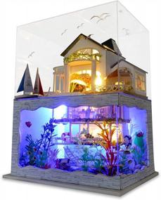 img 4 attached to DIY Miniature Dollhouse Kit 1:24 Scale Beachside Bungalow With Furniture And Dust Proof | Great Handmade Crafts Gift For Birthday Thanksgiving Christmas