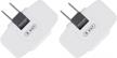 2-pack sycon wall adapter - 3 way swivel ungrounded ac mini plug tap white logo