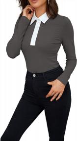 img 3 attached to Women'S Polo Shirts: Fall Fashion With Lapel Collar, V Neck And Long/Short Sleeves - WOSALBA.