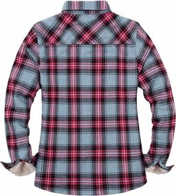 img 1 attached to ThCreasa Flannel Jacket Pockets Sherpa Women's Clothing at Coats, Jackets & Vests