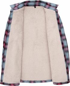 img 2 attached to ThCreasa Flannel Jacket Pockets Sherpa Women's Clothing at Coats, Jackets & Vests