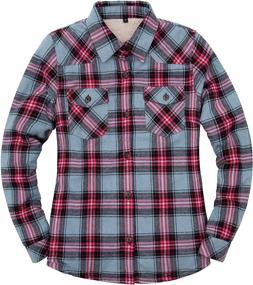 img 3 attached to ThCreasa Flannel Jacket Pockets Sherpa Women's Clothing at Coats, Jackets & Vests