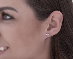 img 3 attached to Women'S Earrings: 1 Carat Round-Cut Natural Diamond Studs In 14K White, Yellow, Or Rose Gold