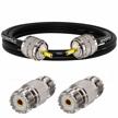 yotenko cb coax cable,rg58 coaxial cable 2.3ft,uhf pl259 male to male cable + 2pcs uhf female to female so239 adapter for cb ham radio,swr meter,antenna analyzer,hf radio,amateur radio logo
