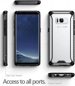 img 3 attached to Slim Fit Galaxy S8 Case With Anti-Slip Grip & Reinforced Corner Protection - Poetic Affinity For Samsung Black/Clear
