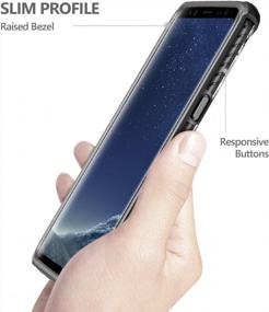img 1 attached to Slim Fit Galaxy S8 Case With Anti-Slip Grip & Reinforced Corner Protection - Poetic Affinity For Samsung Black/Clear