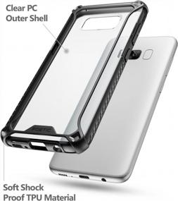 img 2 attached to Тонкий чехол для Galaxy S8 с противоскользящим покрытием и усиленной защитой углов - Poetic Affinity For Samsung Black/Clear
