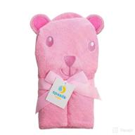🐻 spasilk baby bath hooded terry bear bath towel with ears for newborns and infants, pink, one size logo