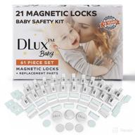 🔒 21 magnetic cabinet locks 3 keys, child safety 61-piece kit with upgraded adhesive: easy installation, no-drill baby proofing locks to childproof cabinets & drawers logo