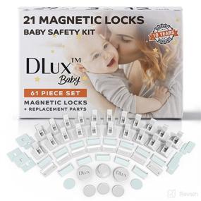 img 4 attached to 🔒 21 Magnetic Cabinet Locks 3 Keys, Child Safety 61-Piece Kit with Upgraded Adhesive: Easy Installation, No-Drill Baby Proofing Locks to Childproof Cabinets & Drawers