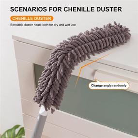 img 1 attached to SetSail Microfiber Dusters for Cleaning Kit with Extra-Long 10 Foot Aluminum Duster and Extension Pole, Including Washable Cobweb Duster, Ceiling Fan Duster, and Gap Cleaning Duster - 122 inches (10 ft)